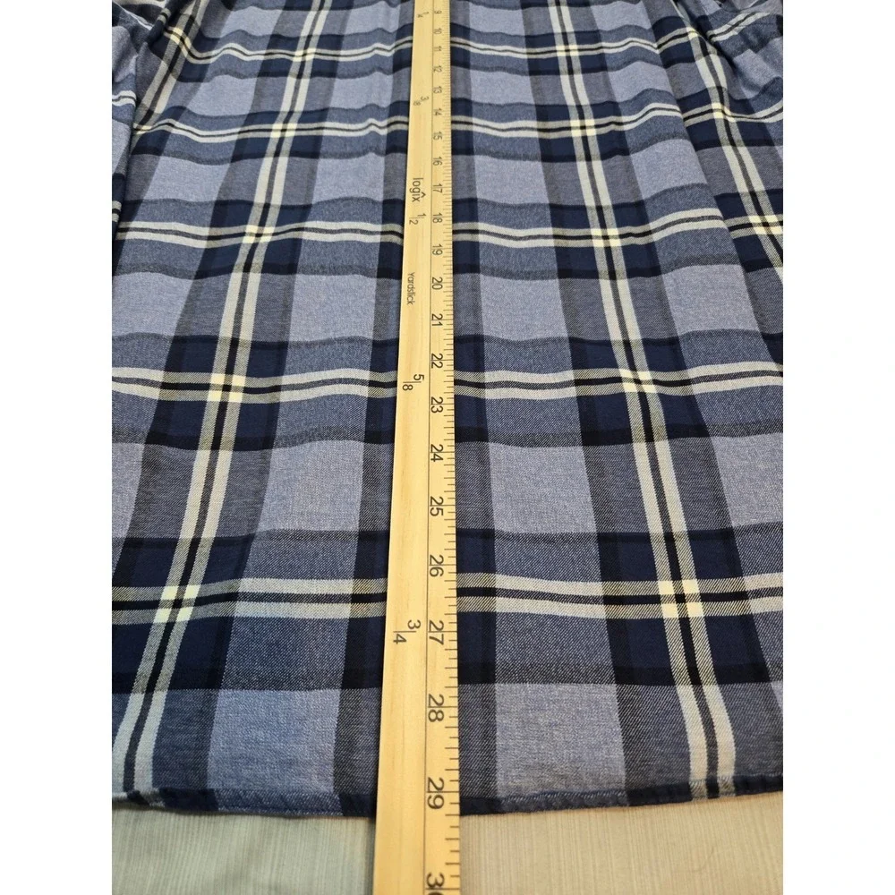 Banana Republic Luxe Flannel Slim Fit Men's‎ Blue Plaid Button-Down Shirt M